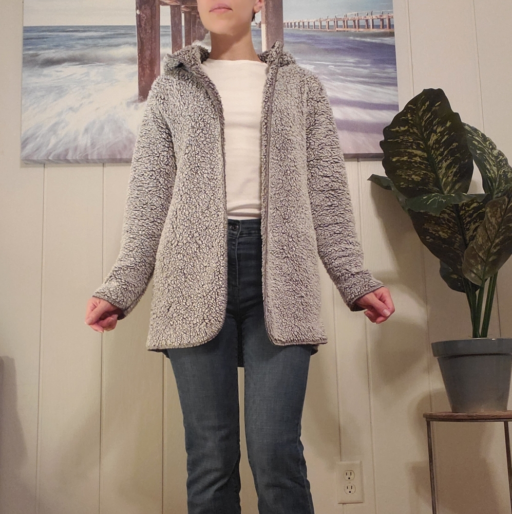 PINK Victoria's Secret Sherpa Long Cardigan Grey